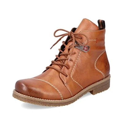 Image of Rieker Women Ankle Boots 73501, Ladies Lace up Boot,Boot,Half Boot,lace Bootie,Transition Shoe,Brown (Braun / 24),39 EU 6 UK