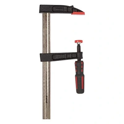 Image of Trend Quick Action F Clamp, 300mm x 100mm, Sturdy Zinc Plated Steel Bar, FC/300