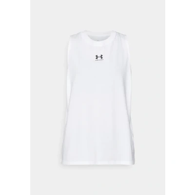 Image of Under Armour Rival Muscle TANK Top, Women&#039;s, Size: XS, White/black