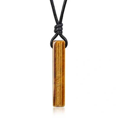 Image of COAI Bar Tiger Eye Stone Pendant Necklace for Men Women
