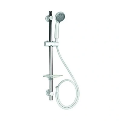 Image of Croydex AM169322 Essentials Three Function Shower Set includes Handset/ Hose/ Riser Rail, White,690mm