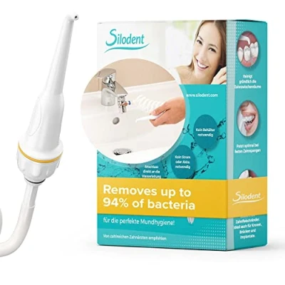 Image of Silodent Oral Irrigator. Sustainable Mouth Irrigator for The Tap. Small, Wireless Travel Without Electricity. Dental Cleaning Spaces Between Teeth