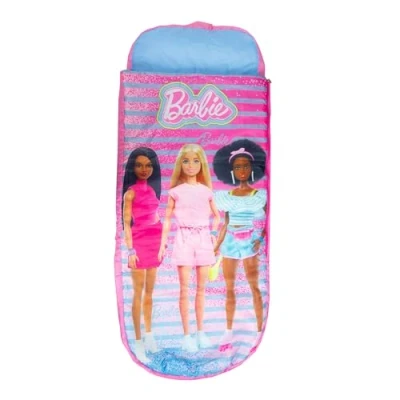 Image of Character World Official Barbie ReadyBed Kids Inflatable Airbed and Sleeping Bag with Pump for Sleepovers Camping