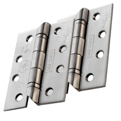 Image of EuroSpec Satin Stainless Steel 4&quot; Ball Bearing Hinges