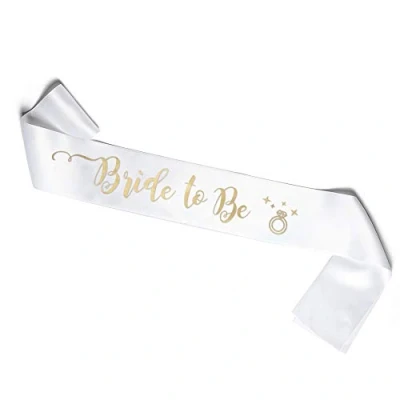 Image of White and Gold Sash Bride to Be for The Future Perfect a Hen Night