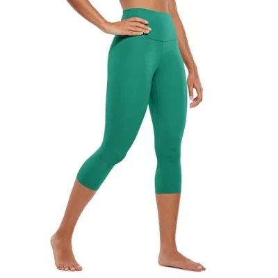 Image of CRZ Yoga Butterluxe 19&#039;&#039; High Waisted Capri Workout Leggings for Women Lounge Buttery Soft Pants Cascadia Green 16