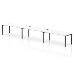 Image of Impulse Bench Single Row 3 Person 1800 Black Frame Desk White