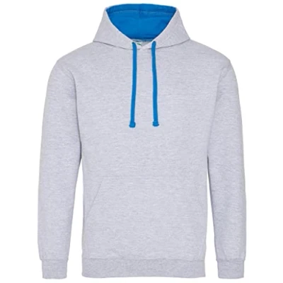 Image of AWDis Men&#039;s Varsity Hoodie, Multicoloured (Jet Black/Sapphire), Large