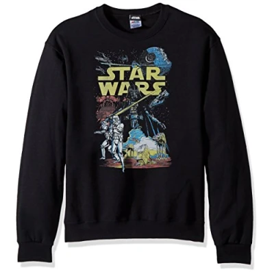 Image of STAR WARS Men&#039;s Rebel Classic Graphic T Shirt, Black//Long Sleeve, Medium