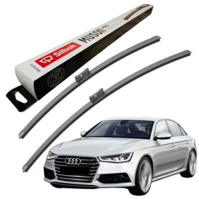 Image of Silbak Windscreen Wipers, fits for AUDI A4 (2015 ONWARDS) Front Wiper Blades, 600mm/500mm