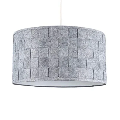 Image of MiniSun Extra Large Modern Grey Felt Weave Design Cylinder Ceiling Pendant/Table/Floor Lamp Drum Light Shade