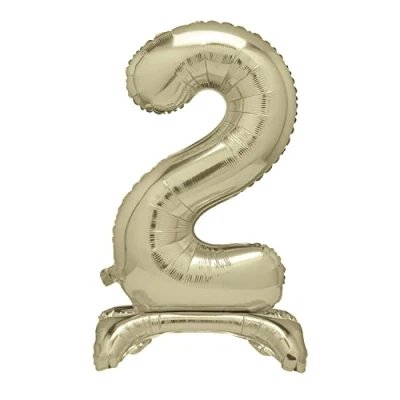 Image of Unique 13232 Giant Standing Foil Number 2 Balloon 76 cm Gold