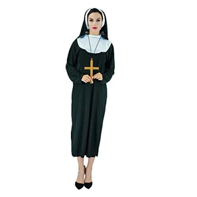 Image of Nun Mother Superior Sister Act Religious Ladies Fancy Dress Costume Plus Size