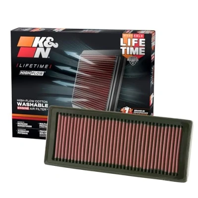 Image of K&amp;N Engine Air Filter: High Performance, Premium, Washable, Replacement Compatible with 2007 2017 Audi L4 1.8/2.0L (A5 Quattro, Q5, A4, A5), 33 2945