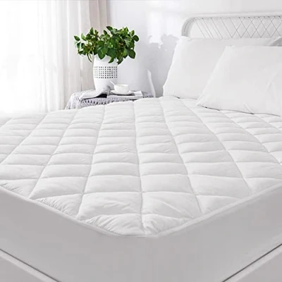 Image of Hafaa King Size Mattress Protector Extra Deep 30 Cm Fitted Stretch Skirt Quilted Pad Anti Allergy Microfiber Cover (150 x 200 Cm)