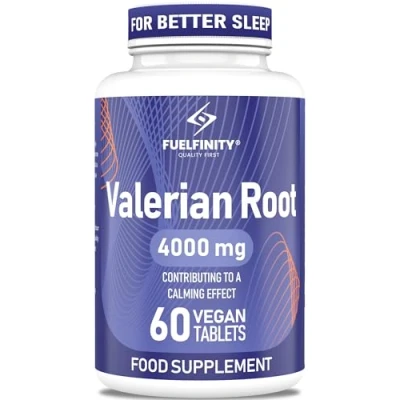 Image of High Strength: Valerian Root Tablets 4000mg 60 Stress Management Herbal Supplement for Sleep Support Vegan FuelFinity Standards (1 Normal Pack)