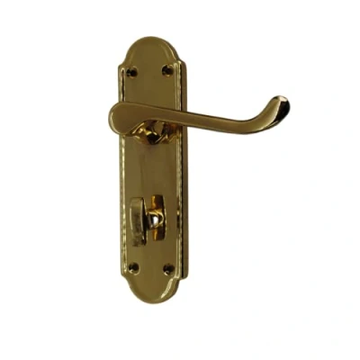 Image of VIBE Beaumont Lever Lock Bathroom on Brass Door Handle for Internal Doors