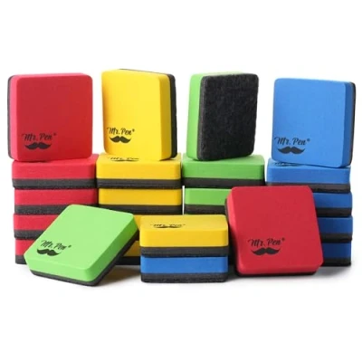 Image of Mr. Pen Dry Erase Erasers, 24 Pack, Board White Whiteboard Small Eraser, Mini Magnetic Marker Erasers