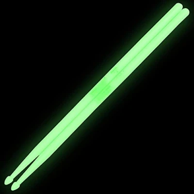 Image of OriGlam 5A Luminous Light Up Drum Sticks, Drumsticks, Bright Glow in The Dark Sticks (Green)