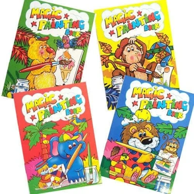 Image of WF Graham 4 x Magic Painting A4 Colouring Books Childrens Party Bag Filler