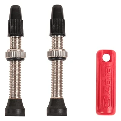 Image of ZEFAL Tubeless Valves Pair, Silver/Black, 45mm