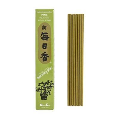 Image of Nippon Kodo Morning Star Pine Incense Japanese Style 50 Sticks Includes Censer