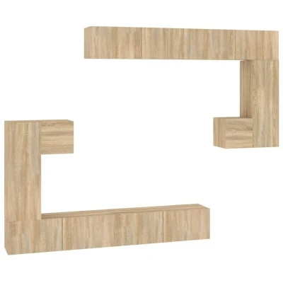 Image of vidaXL Wall mounted TV Cabinet Sonoma Oak Engineered Wood