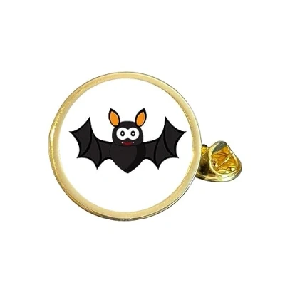 Image of Bat (C) Gold Plated Domed Lapel Pin Badge in Gift Bag