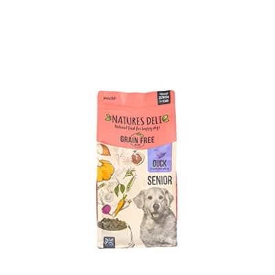 Image of Natures Deli Senior Dry Dog Food, Grain Free Natural Complete Hypoallergenic Food for Dogs, Suitable All Breeds Aged 7 Plus, Duck and Sweet Potato 2 kg