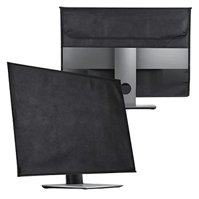 Image of kwmobile Cover Compatible with 27 28&quot; monitor 3 IN 1 Case Storage for Mouse, Keyboard Black
