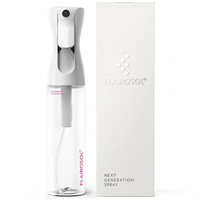 Image of FLAIROSOL, The Original, Spray Bottle, Continuous Mister for Hair and Beauty, Home care 1,001 uses. Trusted by Professionals. Patented Technology. 300ml, Clear Pink Print