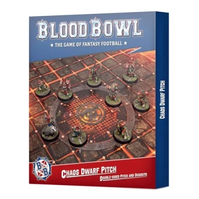 Image of Games Workshop Warhammer Blood Bowl: Chaos Dwarf Team Pitch &amp; Dugouts