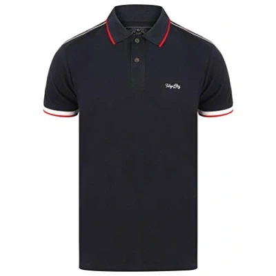 Image of Tokyo Laundry Men&#039;s Hitch Cotton Pique Polo Shirt Navy Blazer S
