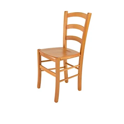 Image of t m c s Tommychairs Chair Venice suitable for Kitchen and Living Room, structure in beech wood, colour honey wooden seat