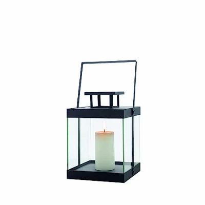 Image of blomus FINCA 63686 Lantern S Powder Coated Metal Exclusive Look Modern Home Accessory Atmosphere Indoor Use (H x W D): 29.5 22 cm Black