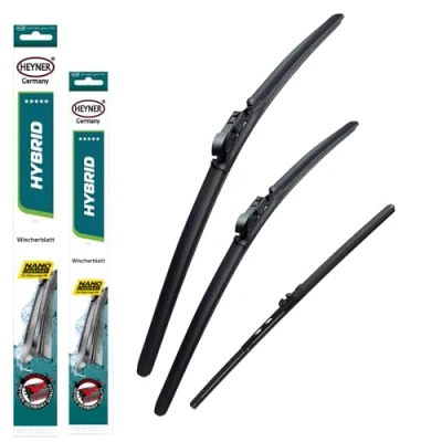 Image of Heyner Wiper Blades Fits VW T Roc 2017 2022 Hybrid Full Set Front Rear Wipers HH2620ST13G