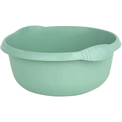 Image of tenlite High Grade Round Washing up Bowl Medium 32cm Kitchen Basin Sink Silver Sage