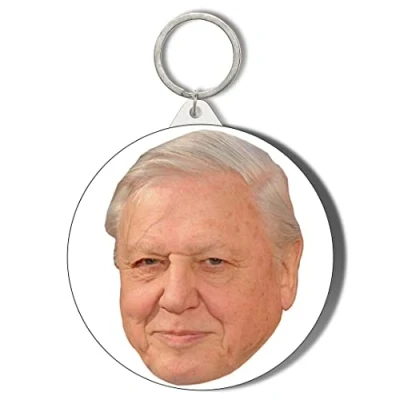Image of Gift Insanity SIR DAVID ATTENBOROUGH FACE 45mm Keyring