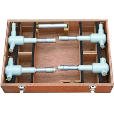 Image of Mitutoyo 368 915 (0.005mm) 3 Point Internal Micrometer Holtest Set 100 200mm