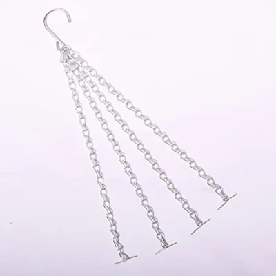 Image of sunshine tree Pack of 3 Spare 4 Point Chains for Easy Fill Hanging Baskets Strand 14&quot; Basket Planter Indoor Outdoor Flower Pots Plant Pot Plants