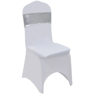 Image of vidaXL 25 pcs Stretchable Chair Band with Diamond Buckle Silver