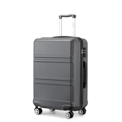 Image of Kono Lightweight 4 Wheel ABS Hard Shell Medium Suitcase Sturdy 24&quot; Trolley Travel Hand Carry On Luggage with TSA Lock,(Grey, Size 24&quot;)