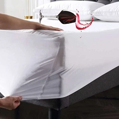Image of Waterproof Small Double Mattress Protector Non Noisy 30cm Extra Deep Fitted Sheet Skirt anti Wet Bed Cover Terry Top 4FT Breathable