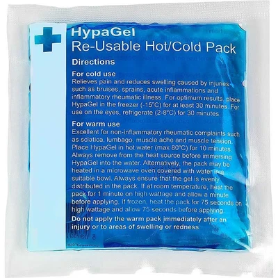 Image of Safety First Aid Group HypaGel Reusable Compact Hot/Cold Gel Therapy Pack, for Sports Aid, Muscle and Pain Relief, Single 13cm x 14cm microwave freezer safe