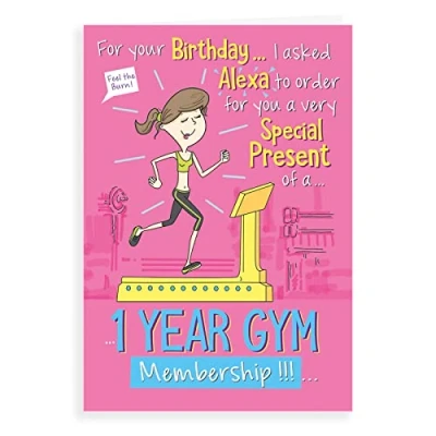 Image of Regal Publishing Humour Funny Birthday Card Gym memebership 7 x 5 inches