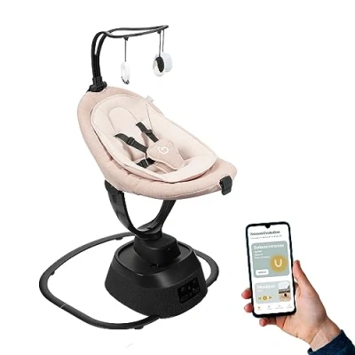 Image of Babymoov Swoon Evolution Bluetooth Connected Smart Baby Swing / Rocker with mobile app Music streaming, voice recording and personalised lullabies 8 different movements, 360 seat