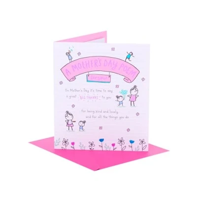 Image of UK Greetings Mother&#039;s Day Card for Her Cute Poem Design