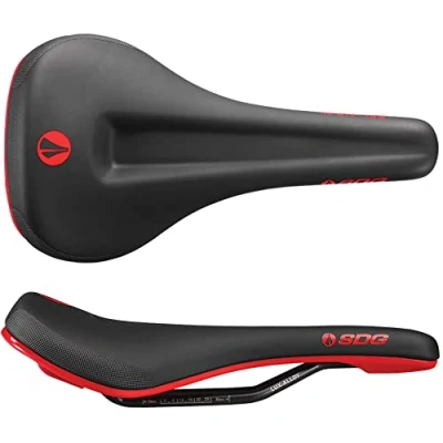 Image of SDG Bel Air 3.0 Max Lux Alloy Saddle in Black/Red,260 x 140mm
