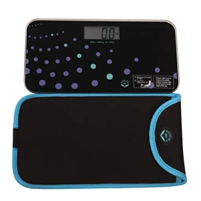 Image of NewlineNY Trendy Wave Mini Bathroom Scale + Travel Slip Case, SBB0721M NYTW NY MSS101 BBL