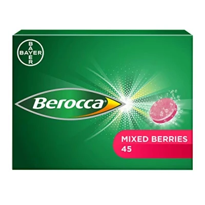 Image of Berocca Vitamin C Effervescent Tablets Including B Vitamins, Magnesium, Calcium &amp; Zinc Support Energy Release Immune System 45 Mixed Berries Flavour